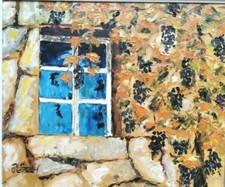 Fenêtre aux grappes de Raisins Tableau Contemporain Jean-Louis Serodes Cote