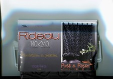 RIDEAUX NOIRS EN PAIRE (A PATTES PRÊT A POSER) - DÉCOR ROSES NOIRES EN VELOURS 