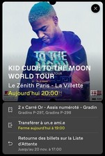 2 x places de concert KID CUDI au Zénith de Paris 20/11/2022