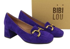 Bibi Lou Valencia Chaussures Femme Talons EU37 Suède Cuir Bleu Escarpins RRP159