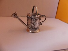 MINIATURE ARROSOIR DECORATION SCENES CHAMPETRE  EN  ARGENT MASSIF