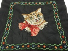 Vintage Cross Stitch Kitten/Cat Pillow Sham * Unused
