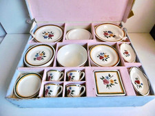 DINETTE ANCIENNE FAÏENCE CREIL MONTEREAU EN BOITE D'ORIGINE "PALAVAS" - 24 PCS