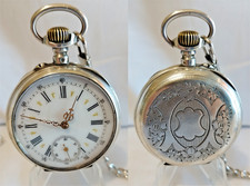 4 - Très jolie montre à gousset boitier en argent de ± 1890 avec une chaine.