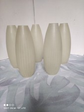 Lot de 5 anciennes tulipes appliques flambeaux verre givré parfait état