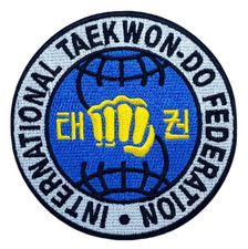 Taekwondo International Patch (3,5") Fer/Coudre Badge Emblème Kimono Gi Uniform