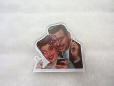 Broche couple rétro moderne