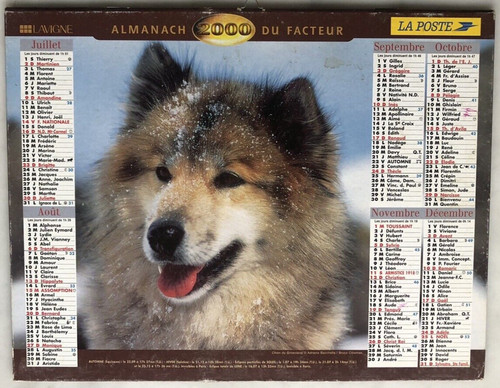 Calendrier almanach ptt - calendrier,