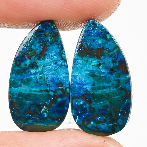 Paire cabochon shattuckite - cabochon,