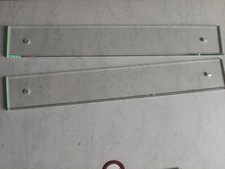 2 Plaques de Propreté Verre Biseauté LONGUES & FINES Protection de Portes 42 x 6