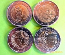 4 pièces commémoratives 2 euros France