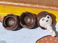 PLAYMOBIL x3 PERRUQUES MARRONS