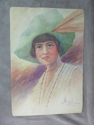 Portrait aquarelle signé - portrait, a