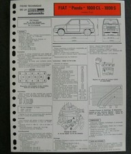 Fiche technique automobile FIAT PANDA 1000 CL / 1000 S moteur fire