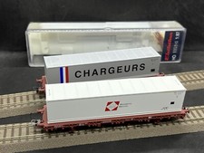 HO, lot de 2 wagons plat, SNCF, ELECTROTREN, neufs.
