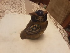 CHOUETTE LAITON ET CERAMIQUE EMAILLEE