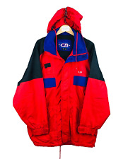CB Sports Ski manteau vintage homme taille Xl rouge bleu Colorblock Jacket hood