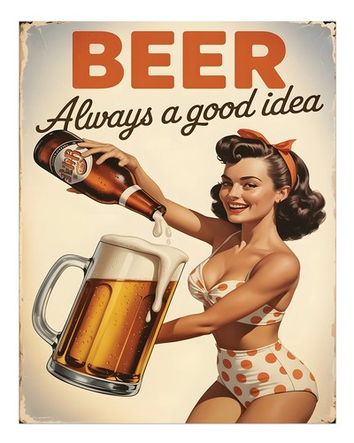 Affiche bière rétro art