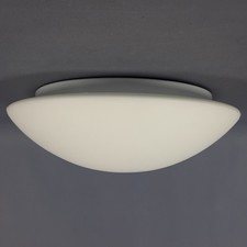 Lampe Plafonnier Design Moderne Verre Satiné Blanc Métal Fabriqué En Italie