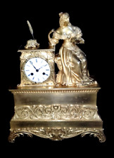 XIX Pendule En Bronze Doré Le