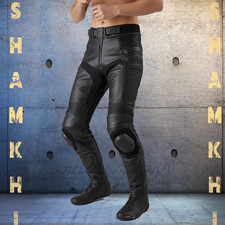 Pantalon De Moto En Cuir Pour Homme Personnalisé Avec Rembourrage Résistant