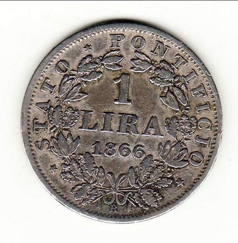 Vatican pius lira 1866 - vatican,