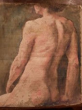 Huile Toile Portrait Nu