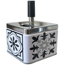 Cendrier poussoir en métal