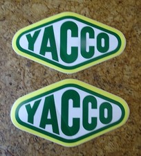 x2 autocollant YACCO  16cm Huile Moteur neuf ancien stock sticker garage vintage