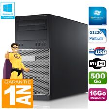 PC Tour DELL 9020 Intel G3220 Ram 16Go Disque 500 Go Graveur DVD Wifi W7