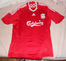 2 ANCIEN MAILLOT FOOTBALL CARLSBERG LIVERPOOL CLUB YOU'LL NEVER WALK ALONE