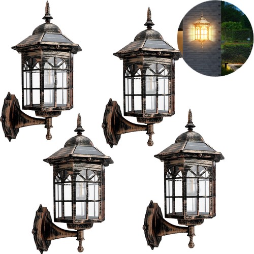 4pack led solar wall lantern - led,