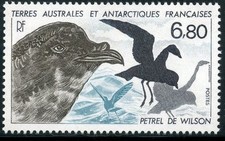 TIMBRE T.A.A.F. / TERRES AUSTRALES NEUF  N° 132 ** FAUNE PETREL DE WILSON