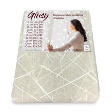 Giusy Beige curtain - paire de rideaux modernes en verre semi-transparent avec e