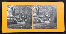 Photo 1880 stéréo LYON Parc de la tête d'Or Un Ponceau albumine vintage