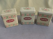 CHOCOLAT MENIER - LOT de 3 BOITES de CHEMINEE  "CAFE"- "SUCRE"-" FARINE"