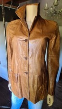 Veste blazer Unisex Rugby Amérique du Nord cuir véritable Marron taille S