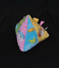 Peluche doudou pyramide d'éveil grelot BAMBIA multicolore animaux 20 cm TTBE 