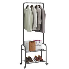 Porte-manteau sur Pieds, Porte-Manteau avec Étagère à Chaussures, Portant à V...