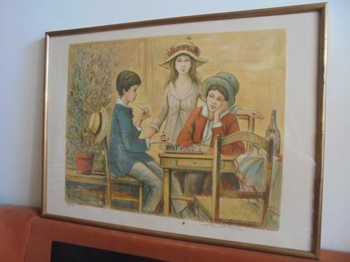 Ancienne lithographie jeu - ancienne,