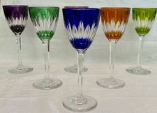 6 VERRES A PIED EN CRISTAL  DE