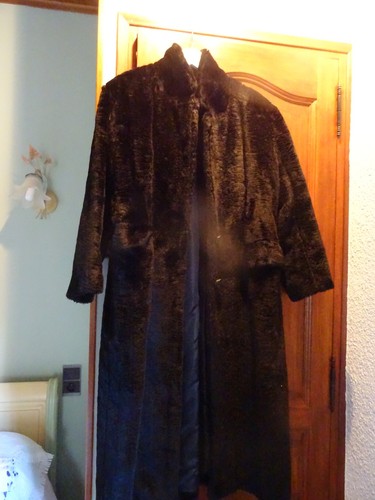 Noir manteau fourrure vintage - manteau,