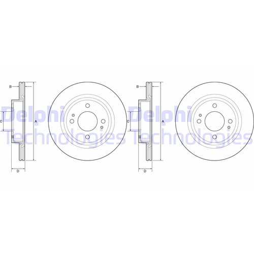 Disques frein delphi 251 - delphi,