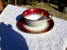 Grande tasse à café ancienne porcelaine Limoges couleur vieux rose doré or fin