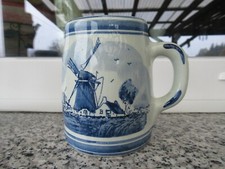 CHOPE BIERE FAÏENCE DE DELFT Décor Moulins 12,3 cm  
