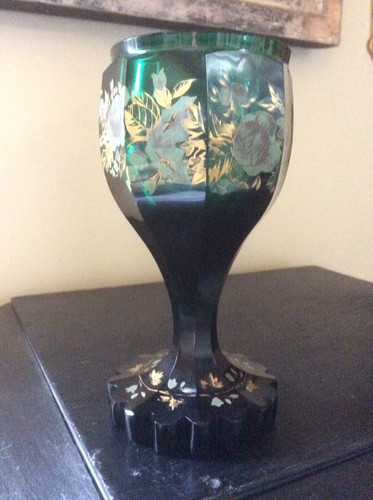 Verre ancien peint - main,