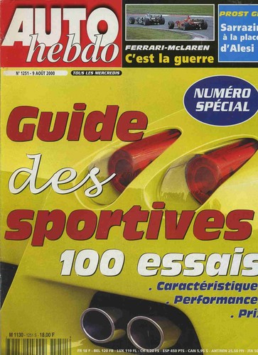 Auto hebdo 1251 08 2000 - hebdo, n°1251