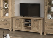 Meuble Bas TV Bramberg En Pin 145Cm Style Campagne