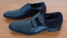 CHAUSSURES DE VILLE HABILLEES. NOIR. CUIR. DAIM. GERARD PASQUIER. POINTURE 45