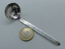 CUILLERE / LOUCHE A MOUTARDE CONDIMENT DINANDERIE MARTELE 1970 ARGENT MASSIF